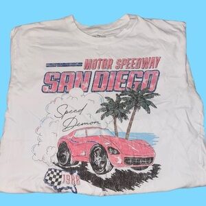 red race car graphic tee